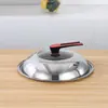 Tampas de panela de aço inoxidável para atacado com vidro temperado para uso doméstico, extra grossas, adequadas para cozinhar na cozinha, transparentes e resistentes ao calor
