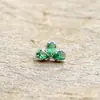 Brincos de Liga de Titânio F136 Gota d'Água Zircônia Flor de Três Pétalas G23 Titânio Rosca Interna Zircônia Piercing de Lábio, Língua