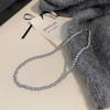 Collar de Perlas Grises Retro Francés para Mujer 2024 Nuevo Elegante de Alta Gama Versátil Cadena de Lana Lujo Ligero Nicho Cadena para el Cuello