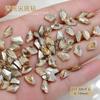 Venta al por mayor Celebridad de Internet Manicura Champagne Joyería de Diamantes Súper Brillante Maillard Rectangular Gota de Agua Diamante de Uña Forma Especial Punta Inferior