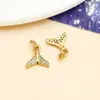 Pequeños dijes de la serie oceánica chapados en oro de 18k de estrella de mar, caballito de mar, tortuga y concha para collares, pendientes y accesorios de joyería DIY