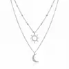 Nuevo collar de acero inoxidable de estilo europeo y americano transfronterizo que no se decolora, con modernos colgantes de corazón, hoja, cruz y cuentas
