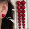Pendientes Retro de Cuentas de Pan Oversize, Pendientes de Perla Sencillos y Personalizados de Aguja de Plata S925 Exagerados de Gama Alta