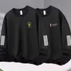 Moletom Masculino Gola Redonda, Marca Tendência Outono, Versátil Estampado Solto Manga Longa, Roupa Unisex para Casal, Top de Estudante