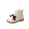 Nuevas Botas Martin para Niñas Otoño/Invierno Estilo Coreano Lindas Botas Princesa Cereza Botas de Caña Baja con Lazo para Bebé Modernas