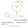 Pulseira Luvas de Aço Inoxidável Aço Titânio Dourado Anel Elegante de Nicho de Alta Qualidade com Diamantes Europeu e Americano Ins Banhado a Ouro 18K para Mulheres