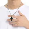 Nueva Joyería Transfronteriza Europea y Americana Colgante con Forma de Cruz de Acero de Titanio Chapado en Oro de 18K Colgante de Collar de Cruz Se Puede Grabar