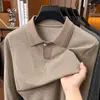 Camisa polo jacquard estilo "old money" transfronteriza para hombre, nuevo modelo otoño 2026, cuello camisero, color liso, camiseta casual simple para hombre