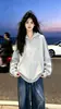 Chamarra sudadera con capucha y cierre de diseño moderno y único estilo americano para mujer, popular en otoño e invierno, top casual y versátil
