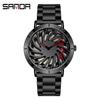 Sanda novo 1056 pulseira de aço Relógio masculino de quartzo tendência da moda simples criativo oco relógio masculino de quartzo atacado