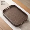 Hogar Simple Tejido de Bambú Imitación Bandeja Redonda de Almacenamiento Oficina Té de Preparación en Seco Gongfu Set de Té Accesorios Dao Bandeja de Bambú