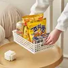 Cesto de Armazenamento para Lanches e Diversos, Cesto Organizador de Mesa para Brinquedos, Caixa de Armazenamento Grande de Plástico para Uso Doméstico, Cesto Vazado para Armário de Cozinha