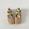 Zapatos de vestir planos de punta redonda de boca poco profunda para mujer verano 2026 nuevo estilo retro francés con faldas suela blanda zapatos Mary Jane de punta dividida