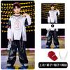 Ropa de Moda Infantil Hip-Hop Ropa de Calle Frita hiphop Niños y Niñas Ropa de Actuación de Año Nuevo Tambor Infantil Ropa de Moda Holgada Hip-Hop