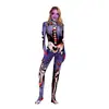 Fantasia de Halloween Esqueleto Zumbi 3D Fantasia Cosplay Cosplay Macacão Simbiótico para Adultos