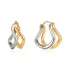 Pendientes Jieding de Acero de Titanio Lujo Ligero Sensación de Alta Gama Doble Capa Ola Hueca Moda Cierres para Pendientes Joyería para Orejas de Acero Inoxidable Venta al por Mayor Transfronteriza