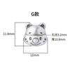 S999 Plata de Pie Muñeca Estereoscópica de Dibujos Animados Linda Cuentas Pulsera Hecha a Mano DIY Cuerda de Mano para Niños Accesorios de Plata Agujero Grande