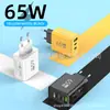 Cargador de Teléfono Móvil USB+2PD Tipo-C Modelo Nuevo Transfronterizo A+C Puerto Múltiple Adaptador de Carga Rápida para Viajes Estándar Europeo 65W