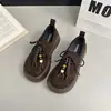 Zapatos Retro de Punta Redonda Estilo Birkenstock 2026 Primavera y Otoño Nuevos Zapatos de Plataforma con Cordones Zapatos Individuales Elegantes Mocasines con Suela Gruesa para Aumentar la Altura