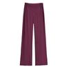 Calça Reta Dape Macia e Encerada de Cintura Baixa Sexy para Menina Pura Calça de Yoga Casual para Casa Slim-fit Feminina Multicolorida