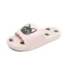 Chinelos de Verão Fofos e Descolados de Gatinho Preto para Mulheres, Adequados para Dormitórios Estudantis, Uso Interno e Externo, Chinelos de Banheiro com Solado Macio