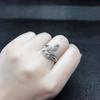 Anillo de Pavo Real Tridimensional Estilo Étnico Plata Tailandesa Retro Pluma Simple Elegante Abierto Dedo Índice Suministro Directo de Fábrica Venta al por Mayor