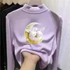 Camiseta interior De Rong, nueva colección otoño/invierno 2026, manga larga cepillada, ropa interior elegante y casual, top de cuello semi-alto para niñas
