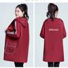 Overoles Cálidos Impermeables y a Prueba de Aceite Ropa de Trabajo de Cocina para el Hogar de Moda para Adultos Delantal de Manga Larga de Invierno para Mujer Top con Forro Polar