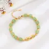 Pulsera de Flor de Durazno de Jade Hetian Diseño de Nicho Lujo Ligero Sensación de Alta Gama Pulsera Nueva Moda 2022