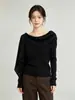 Fábrica de Suéteres Dalan Source Otoño/Invierno para Mujer Conjunto de Suéter de Punto Asimétrico de Cuello Alto con un Diseño Elegante, Top de Manga Larga Ajustado