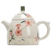 Tetera Pequeña Qinquan de Flor de Durazno Pintada a Mano China de Fábrica Juego de Té Kung Fu Individual de Cerámica de Alta Gama Mini Tetera Tetera Individual para Té