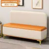 Banqueta para Cambiar Zapatos de Madera Maciza Sencilla con Respaldo Taburete de Almacenamiento Asiento para Dormitorio Almacenamiento Sofá Largo Sofá tipo Cabina Montado en Pared Tapicería Suave