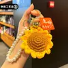 Día del Maestro Hilo Crochet Hecho a Mano Girasol Llavero Colgante para Bolsa Bendición Pequeño Regalo para Maestros