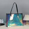 Stock Listo Bolso de Mano Colorido Láser de PVC Estilo Ins Bolsa de Compras Transparente Exhibidor de Tienda de Ropa Bolsa de Regalo
