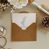 Cartão de Cumprimentos Vintage em Papel Kraft com Envelope para Dia dos Namorados, Natal, Dia do Professor, Bênçãos Manuscritas e Mensagens de Aniversário