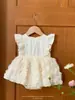 Ropa de Verano para Bebé Jennybebe Vestido Mameluco de Malla Rosa para Niñas Estilo Coreano Vestido de Princesa Mameluco Chaleco