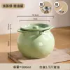 Bote Grande de Cerámica para Manteca con Tapa, Tanque de Almacenamiento de Aceite de Gran Capacidad Resistente a Altas Temperaturas con Doble Asa, Bote de Grado Alimenticio para Aceite de Chile