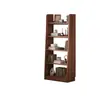 Estantería y Exhibidor de Revistas Junto al Mueble de TV, Estante de Almacenamiento Integrado en la Pared para la Sala de Estar, Estantería en Forma de Escalera con Múltiples Estantes
