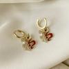 Aretes año del dragón diseño nicho de alta gama aretes carácter fu femenino aretes rojos aretes año de nacimiento nuevo estilo chino estilo nacional