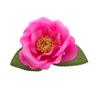 Horquilla de Camelia Roja con Flores Artificiales al Lado, Flores Artificiales para Vacaciones, Cheongsam, Accesorio para el Cabello de Estilo Tradicional Chino para Mujeres