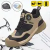Zapatos de seguridad Dinggu Meike más vendidos para hombre, para todas las estaciones, anti-aplastamiento, anti-perforación, ligeros, con puntera de acero y hebilla inteligente, zapatos de trabajo