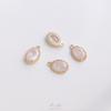Flor de Gelo Cor Zircônio Cor Ouro 14K Preservação de Cor Retangular Oval Pingente Criativo DIY Brincos Pingente de Joia