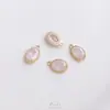 Pingente Retangular Oval Banhado a Ouro 14K com Zircônia Colorida Flor de Gelo Incrustada Pingente de Joia para Brincos DIY Criativos