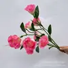 Eustoma grandiflorum 3 cabezas 6 cabezas platycodon grandiflorum paquete platycodon grandiflorum decoración del hogar boda diseño de sala de bodas guía de camino flores de seda hechas a mano