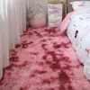 Tapete Nórdico Tie-dye de Seda e Lã para Casa Cross-border Dropshipping Simples Tapete de Chão para Sala de Estar Tapete de Pelúcia para Quarto ao Lado da Cama Capacho