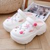 Zapatos de Plataforma de Moda Trendy de Internet para Mujer con Agujero Inferior de Pastel, Suela Gruesa Aumentada Antideslizante, Sandalias de Playa Lindas de Dibujos Animados para Otoño y Verano