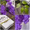 Flor de Glicinia de 3 Hojas y 6 Hojas Flor de Frijol Decoración de Boda Arco de Flores Artificiales Accesorios Enredadera de Flores de Plástico para Techo Lote de Flores Artificiales