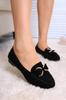 Comércio exterior transfronteiriço plus size sapatos femininos 2024 primavera e outono novo arco moda boca rasa um pedal bean sapatos