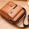 Nuevo bolso de hombro para hombre, bolso cruzado vertical informal de negocios, bolso de mano de cuero suave de PU, maletín de negocios