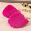 Pantuflas de felpa mullida de color liso para talla grande de Amazon, suela suave, punta cerrada de invierno, para el hogar, cálidas, pantuflas de algodón multicolor